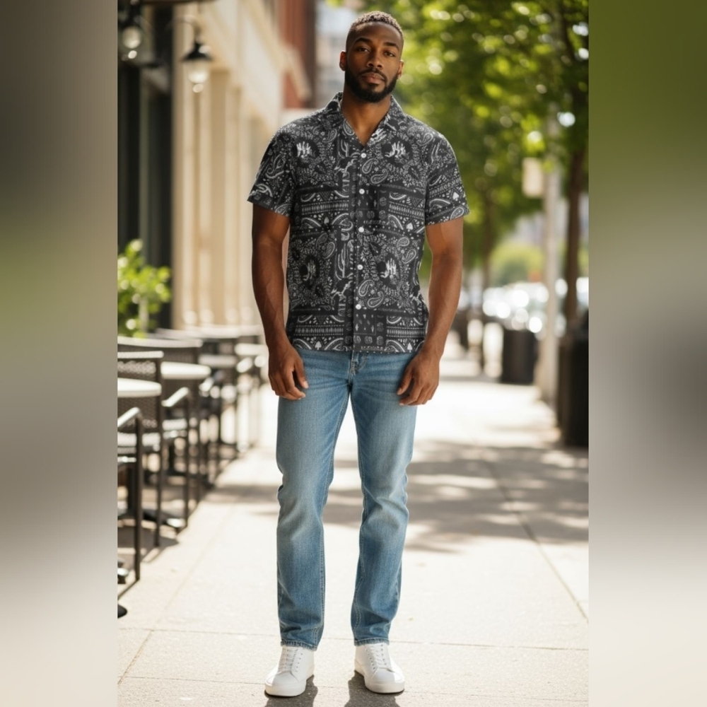 Men's Paisley Button Down Shirt